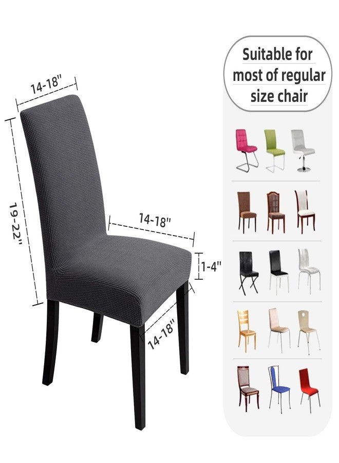 Artrello Chair Covers for Dining Room - Stretch Chair Slipcovers for Decorative Seat Protector Armless Removable Washable Elastic Dinner Universal Spandex Solid Chair Slip Covers Set(Dark Grey,4) - Image 4